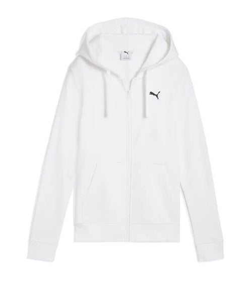 PUMA Ess Felpa Donna con Cappuccio con Ricamo FL Sudore, White