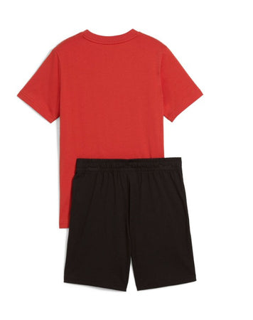 PUMA Logo Tee & Shorts Set G Red Fire