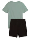 PUMA Logo Tee & Shorts Set G Green Moon