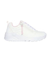 Sneakers bianche da bambina con soletta Memory Foam Skechers Uno Lite - Easy Zip