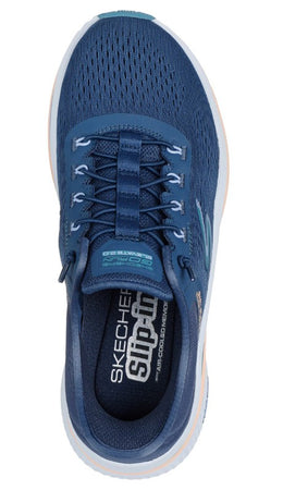 Skechers Go Run Elevate 2.0 Banyan - Sneaker da donna senza lacci, senza mani, Blu navy/Teal