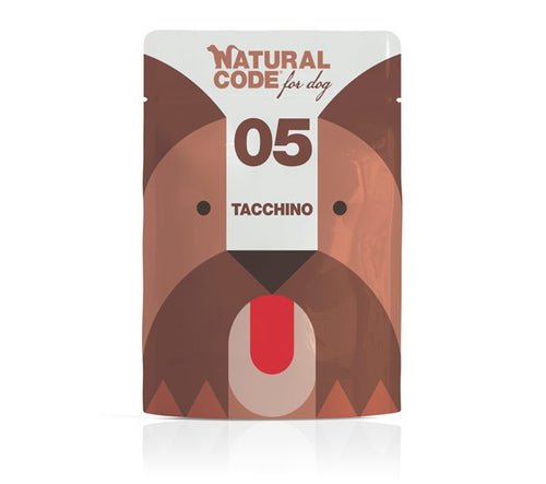 Natural Code Busta 05 gusto Tacchino Cibo umido per Cani Adulti