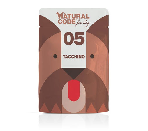 Natural Code Busta 05 gusto Tacchino Cibo umido per Cani Adulti