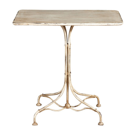 Biscottini TAVOLO IN FERRO BATTUTO FINITURA BIANCA ANTICATA dimensioni lunghezza profondità