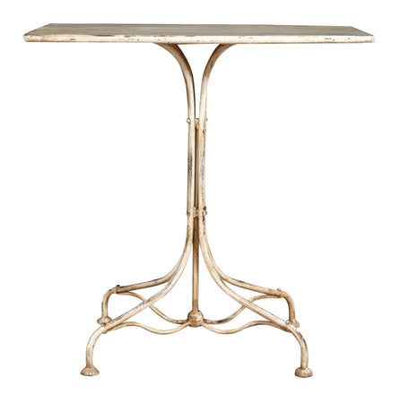 Biscottini TAVOLO IN FERRO BATTUTO FINITURA BIANCA ANTICATA dimensioni lunghezza profondità