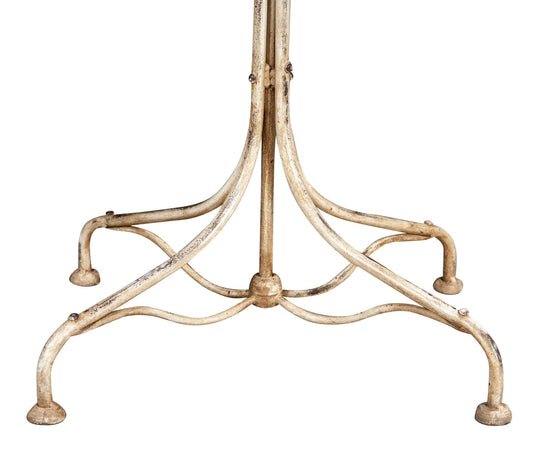 Biscottini TAVOLO IN FERRO BATTUTO FINITURA BIANCA ANTICATA dimensioni lunghezza profondità