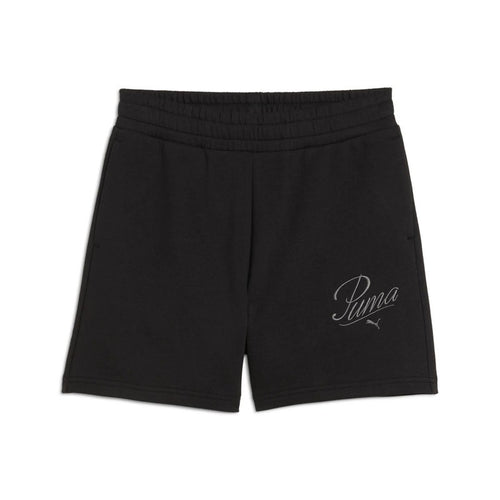PUMA Ess Script High-Waist Shorts 5, Pantaloncini Lavorati a Maglia Donna, PUMA Black