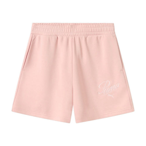 PUMA Ess Script High-Waist Shorts 5, Pantaloncini Lavorati a Maglia Donna, Rose Quartz