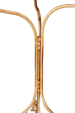 Biscottini Biscottini Tavolo Rotondo Pieghevole Ferro Battuto Crema Anticata D60 H77