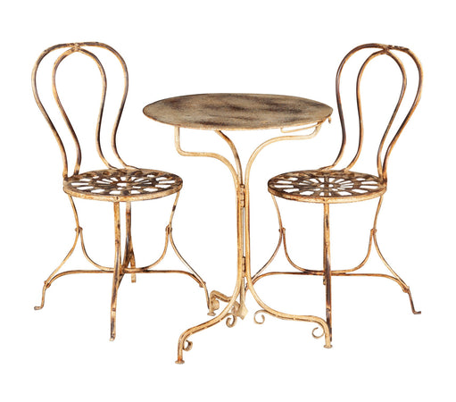 Biscottini Biscottini Tavolo Rotondo Pieghevole Ferro Battuto Crema Anticata D60 H77