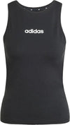 adidas Donna Essentials Linear Slim Cotton Tank, Black/White