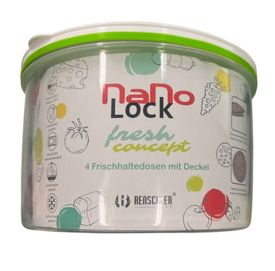 RENSCHLER - 4 CONTENITORI PER ALIMENTI CON COPERCHIO IN PLASTICA ERMETICI