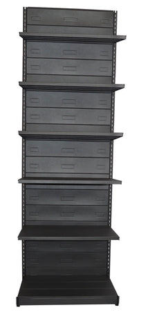 Scaffale in metallo verniciato nero ghisa da negozi e punti vendita cm. 100x60x300h