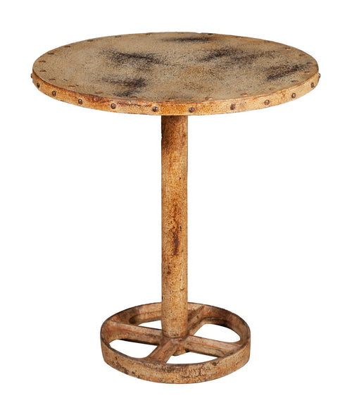 Biscottini TAVOLO IN FERRO BATTUTO FINITURA CREMA ANTICATA dimensioni lunghezza profondità