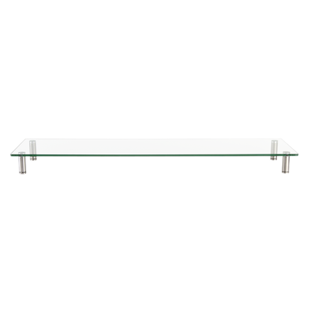 Stand Supporto da Scrivania in Vetro Trasparente per Monitor e Laptop