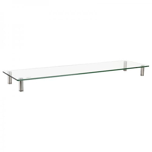 Stand Supporto da Scrivania in Vetro Trasparente per Monitor e Laptop