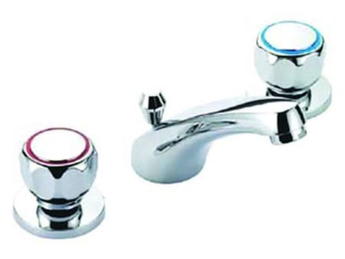 BATTERIA LAVABO SERIE SCUDETTO con scarico automatico cromato e piletta