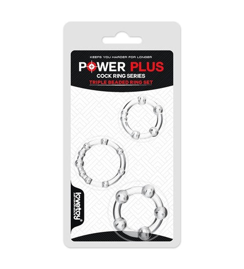 POWER PLUS TRIPLE BEADED RING SET anelli fallici