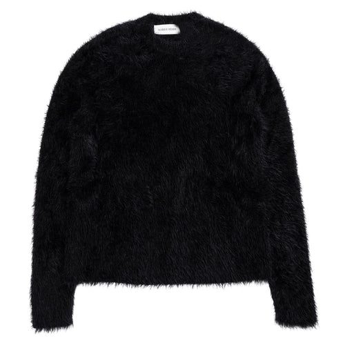 MARINE SERRE Wild Puffy Knit Crewneck Sweater in Black da uomo