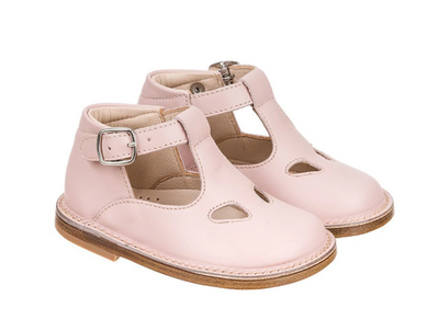 Scarpe bambina con occhietti rosa in vera pelle Moby Dick