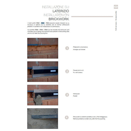 Profilo incasso 9010 Belfiore AVIOR P003B.00 alumite installazione legno cartongesso muratura