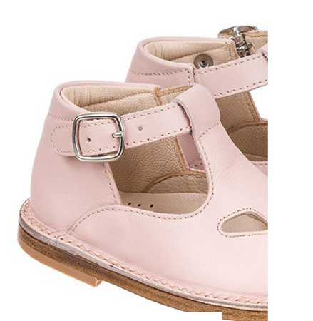 Scarpe bambina con occhietti rosa in vera pelle Moby Dick
