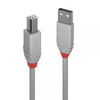 LINDY CAVO USB ANTHRA LINE 2.0 TIPO A MASCHIO A A B MASCHIO 5 MT DOPPIA SCHERMATURA GUSCIO IN PVC GRIGIO 10 ANNI DI GARANZIA
