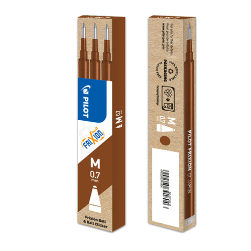 Set 3 Refill Sfera Frixionball 0.7Mm Marrone Pilot