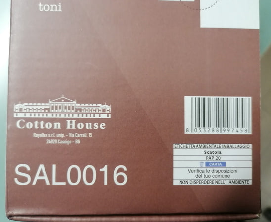 COTTON HOUSE - SALVADIVANO DOUBLE FACE 3 POSTI 185X85CM TORTORA