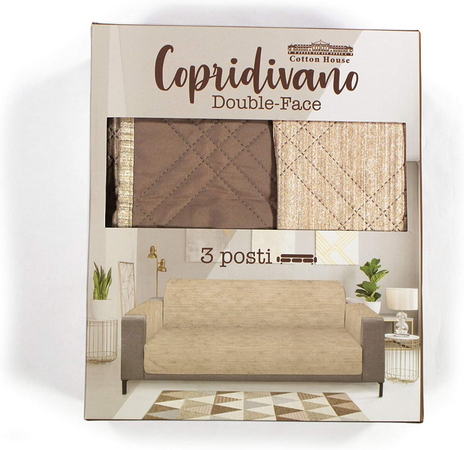COTTON HOUSE - SALVADIVANO DOUBLE FACE 3 POSTI 185X85CM TORTORA