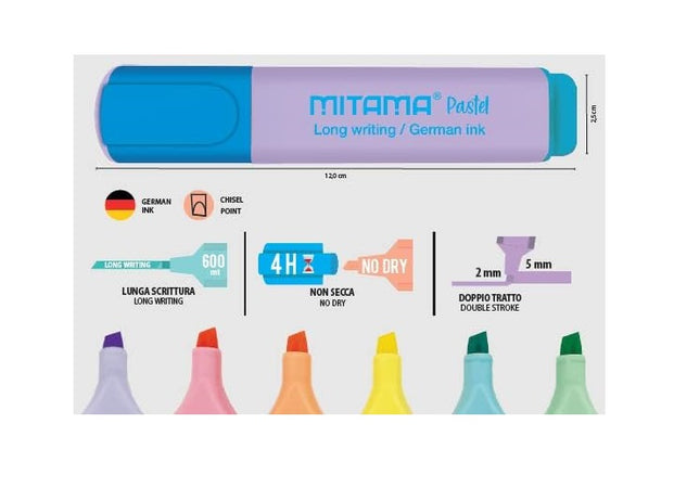 MITAMA - 4 EVIDENZIATORI PASTEL PUNTA 5mm****