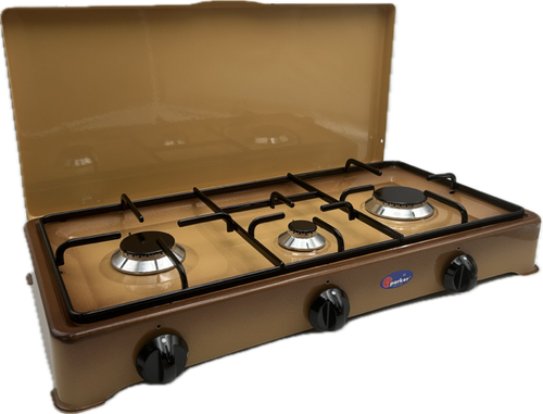 Fornello a Gas 3 Fuochi Gpl con Valvola di Sicurezza marrone sfumato mod.5328SFGPS