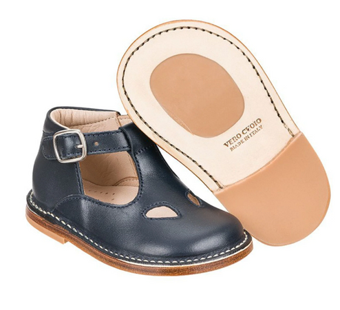 Scarpe con occhietti blu in vera pelle Moby Dick
