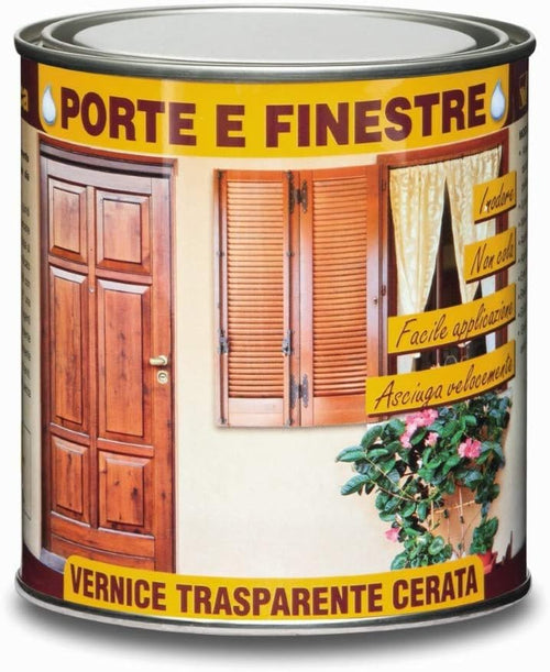 VELECA - VERNICE TRASPARENTE CERATA PER PORTE E FINESTRE 750 ML