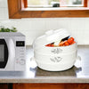 Vaporiera per Microonde 2.4lt Ideale per Cucinare Carne Pesce Verdure 2Livelli