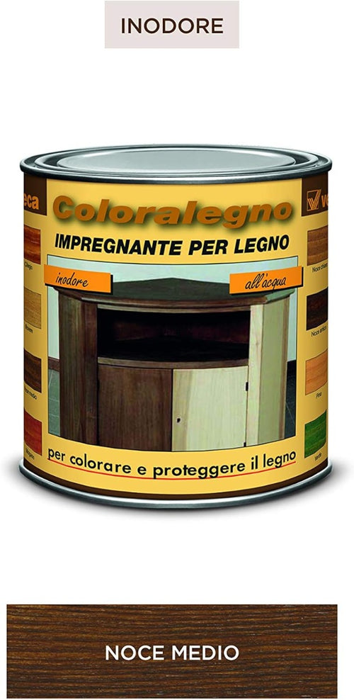 VELECA - COLORALEGNO IMPREGNANTE/TINTE PER LEGNO NOCE MEDIO 250 ML