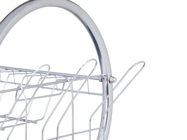 Scolapiatti 2 Livelli Metallo Cromato Vassoio bianco per Piatti Bicchieri Posate