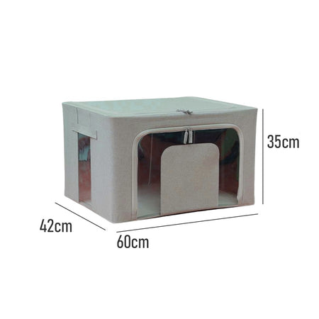 Scatole per Armadio 2pz 60x42x35cm Storage Box Struttura Metallo Pieghevole 2col