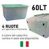 Scatole Porta Tutto 3pz Porta Oggetti Plastica Trasparente 4Ruote 60x40 H.33cm