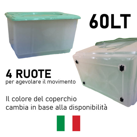 Scatole Porta Tutto 3pz Porta Oggetti Plastica Trasparente 4Ruote 60x40 H.33cm