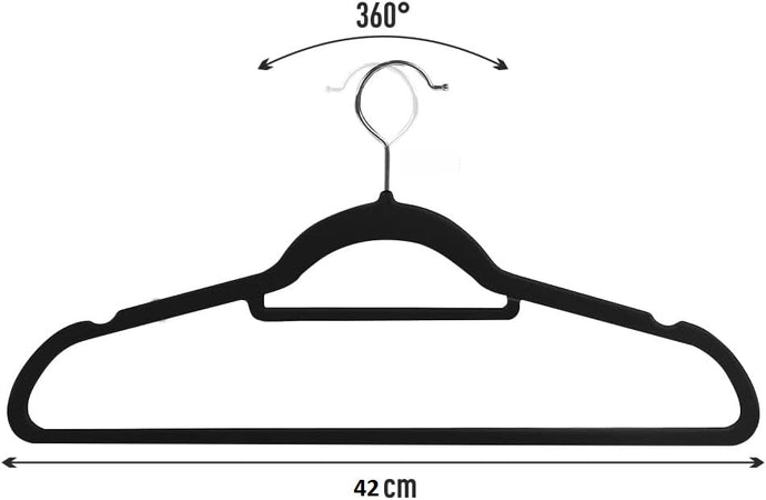 Grucce Vellutate 24pz Antiscivolo Salvaspazio, Gancio Girevole a 360° 42 cm