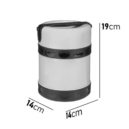 Porta Pranzo in Acciaio e Plastica Lunch Box 2 Contenitori Capacità 1200 ml