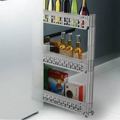 Carrellino Multifunzionale 3 Piani Carrello Salvaspazio Organizer Porta Oggetti 4 Ruote
