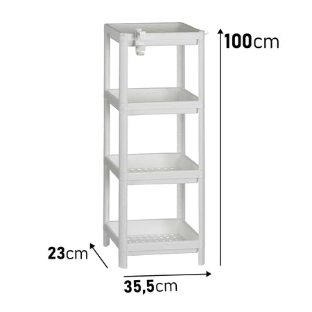 Scaffale Multiuso 4 piani Salvaspazio per Casa, Ufficio, Lavoro 35.5x23 H 100CM
