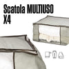 Scatole Kit 4pz Contenitori Indumenti Piumoni Vestiti Organizer Armadio 60x45x30