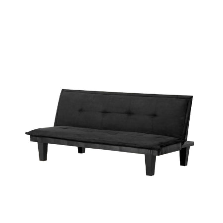 Divano Letto Reclinabile Clic Clac 160cm Tessuto Nero Moderno Apertura Veloce