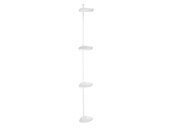 Asta Doccia Telescopica 4Ripiani Altezza regolabile H198-245cm Bianco Salvaspazio