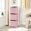 Cassettiera Multiuso in Metallo 3Cassetti in Stoffa 35x35 H 102cm Rosa Salvaspazio