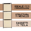 Cassettiera Multiuso in Metallo 3Cassetti in Stoffa 35x35 H 102cm Beige Salvaspazio