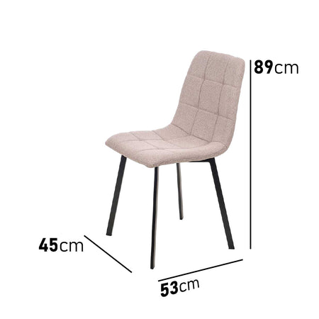 Sedia Moderna 4pz Sedie in Metallo Seduta Imbottita e Trapuntata Tessuto Marrone